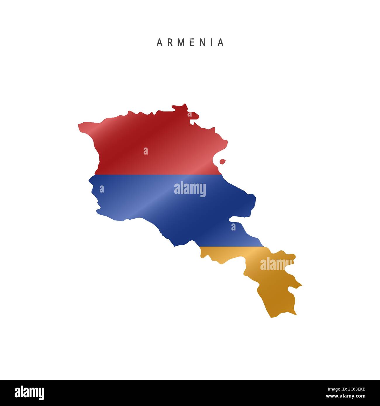 Detailed Waving Flag Map Of Armenia Vector Map With Masked Flag Stock