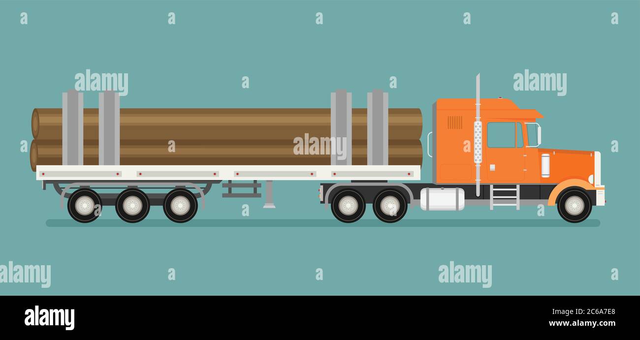 Timber Wood Truck Vector Stock Vector Image Art Alamy