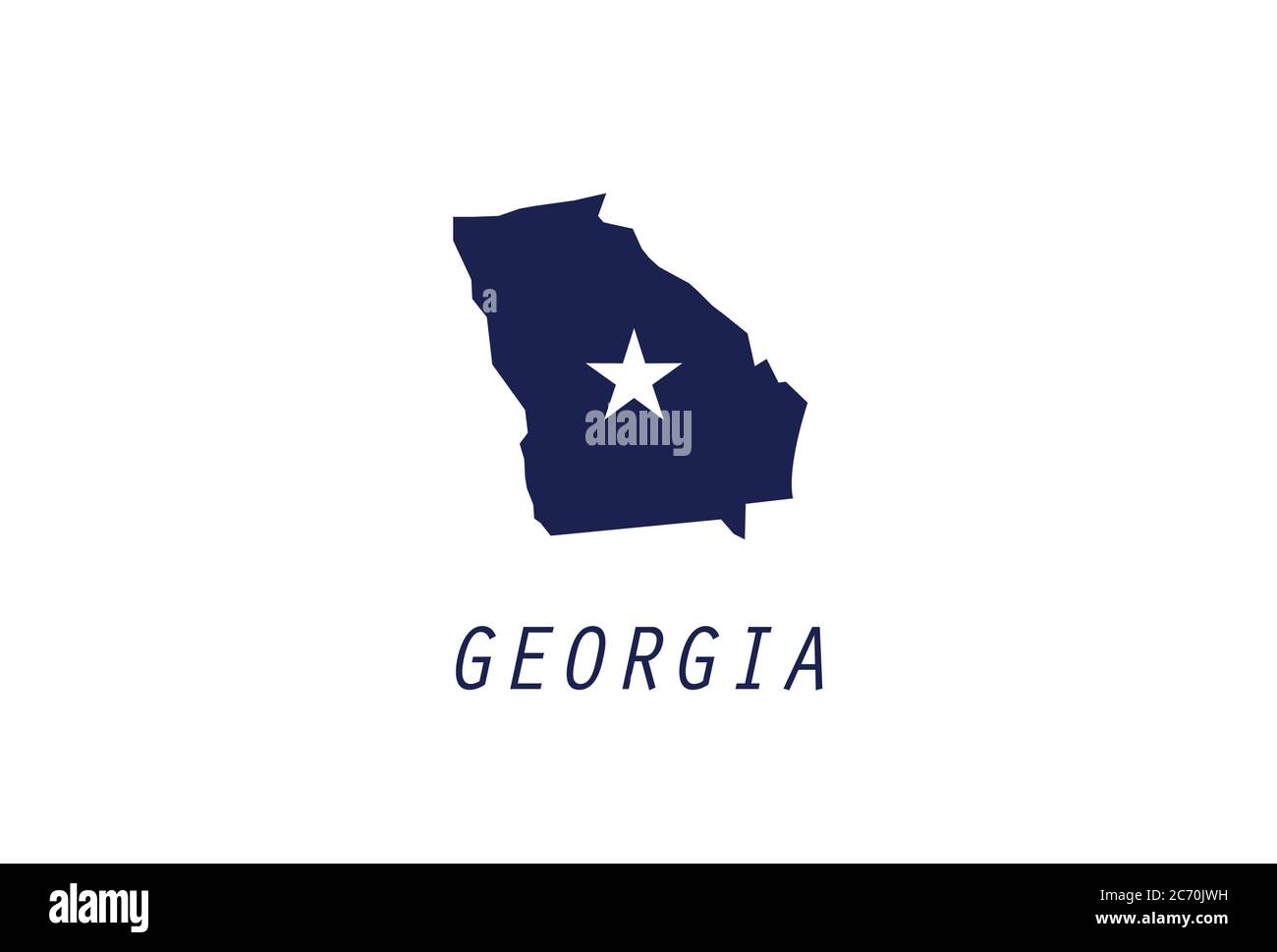 Georgia Map Outline U S State Vector Illustration Stock Vector Image