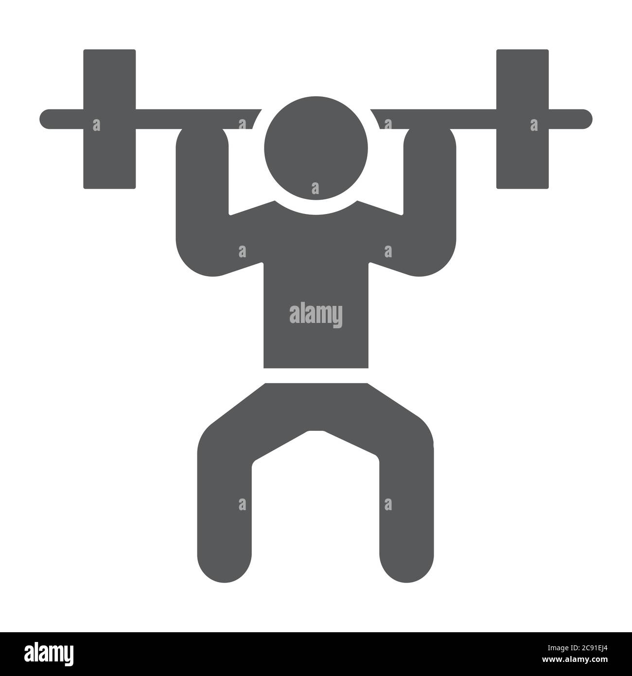 Weightlifter Glyph Icon Sport And Bodybuilding Weightlifting Sign