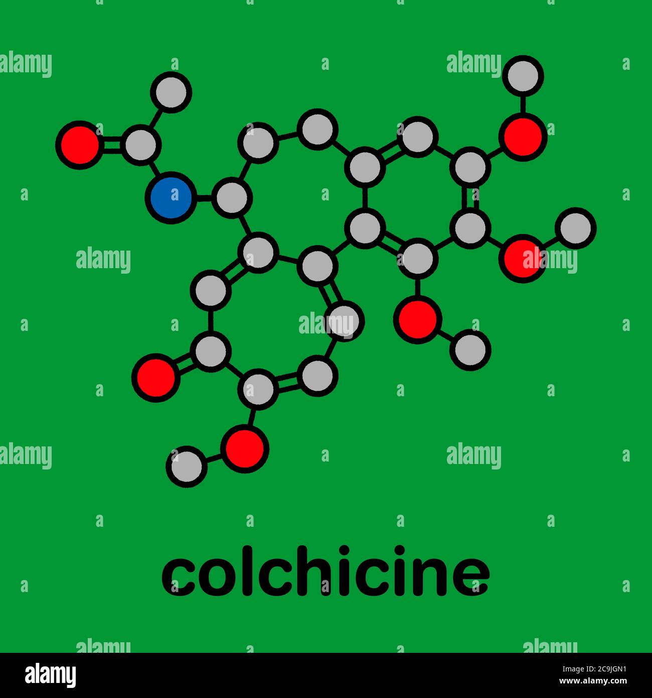 Colchicine Gout Drug Molecule Stylized Skeletal Formula Chemical