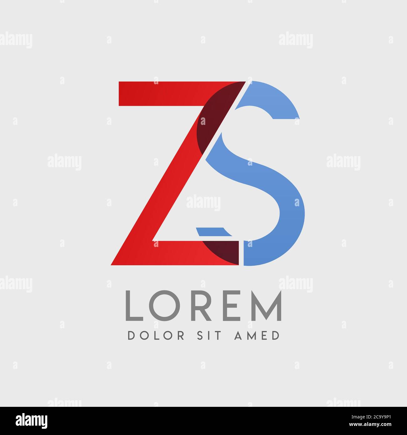 ZS Logo Letters With Blue And Red Gradation Stock Vector Image Art