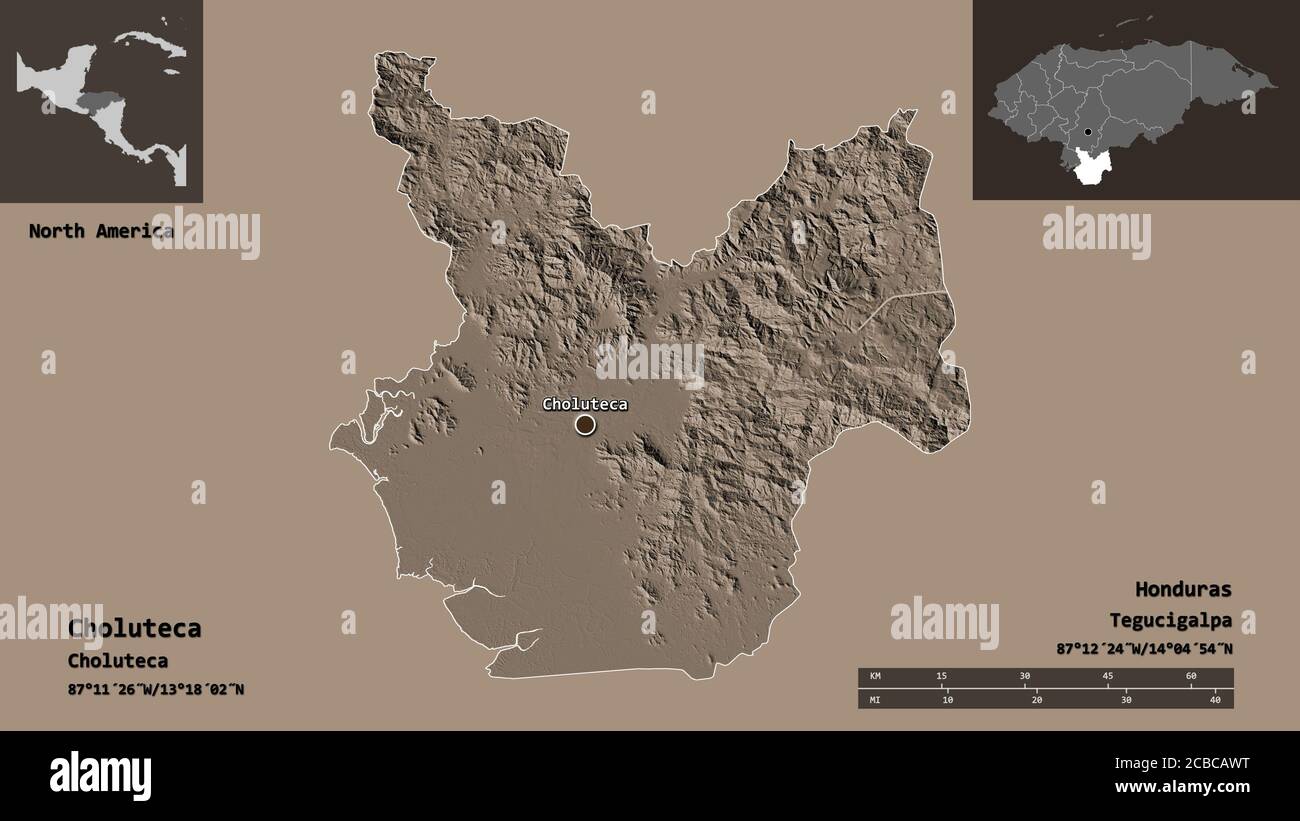 Shape Of Choluteca Department Of Honduras And Its Capital Distance