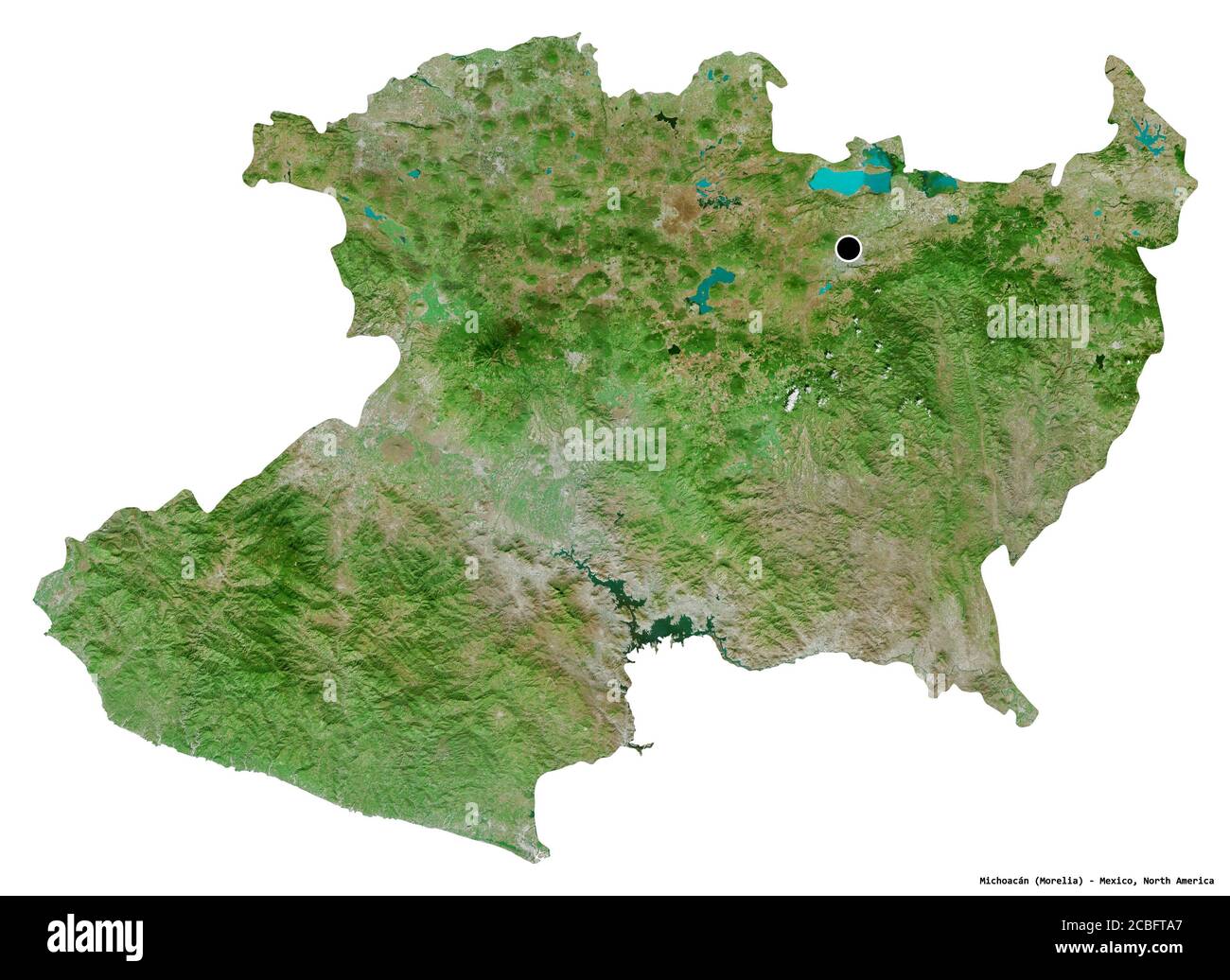 Shape Of Michoac N State Of Mexico With Its Capital Isolated On White