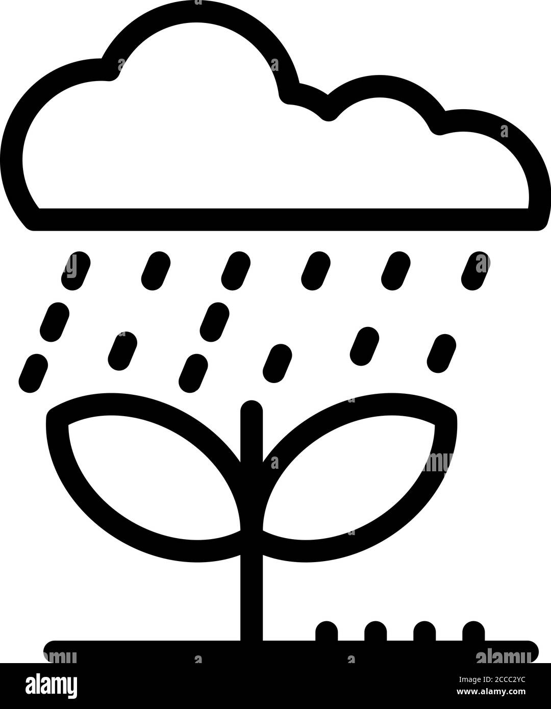 Rain Plant Icon Outline Style Stock Vector Image Art Alamy