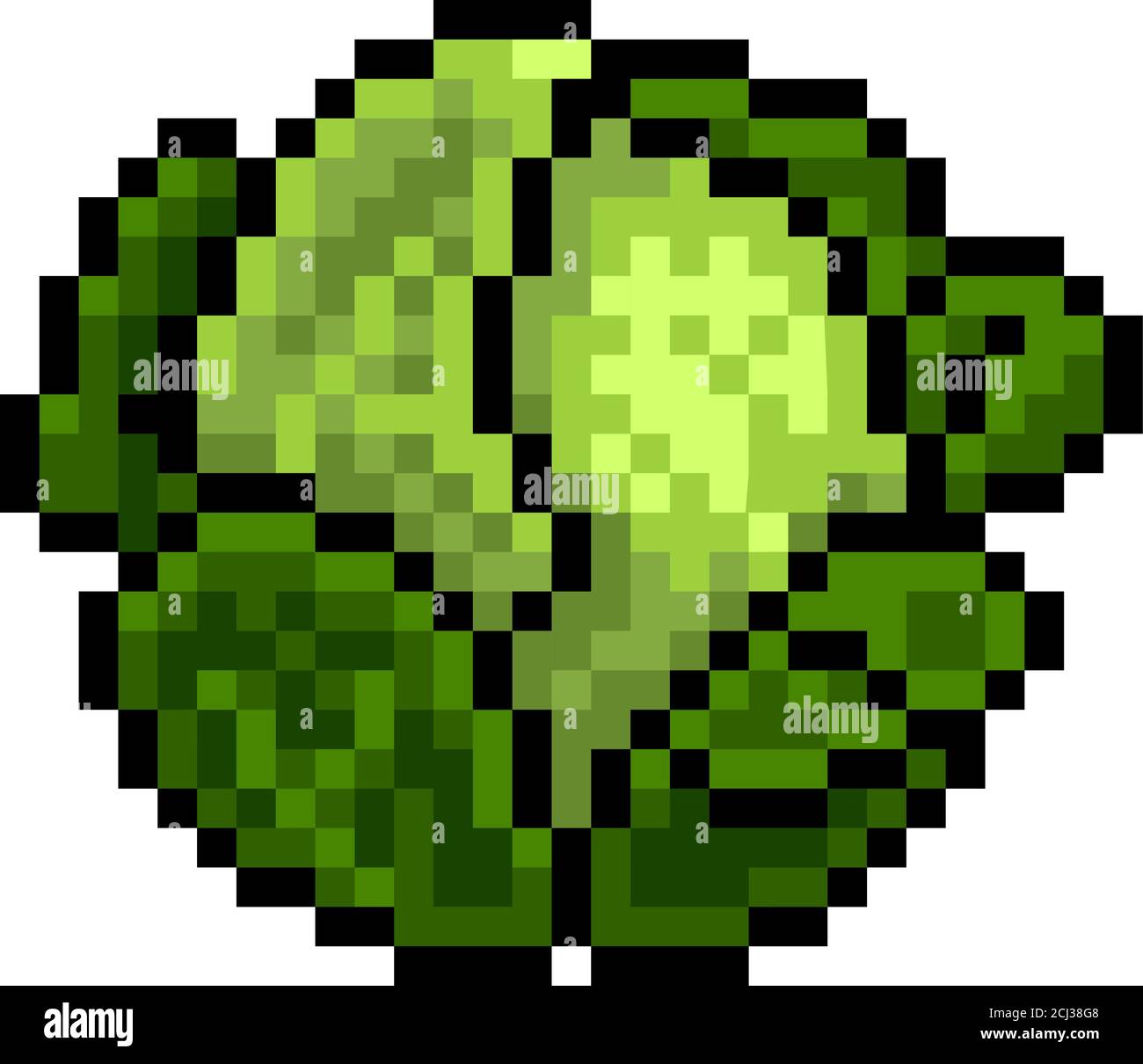 Cabbage Or Sprout Eight Bit Pixel Art Game Icon Stock Vector Image