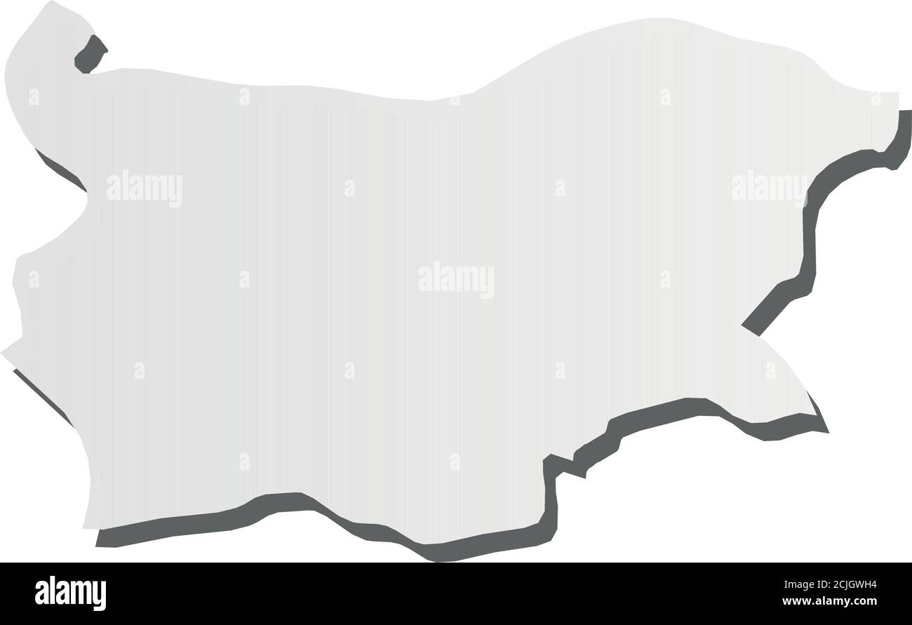 Bulgaria Grey 3d Like Silhouette Map Of Country Area With Dropped