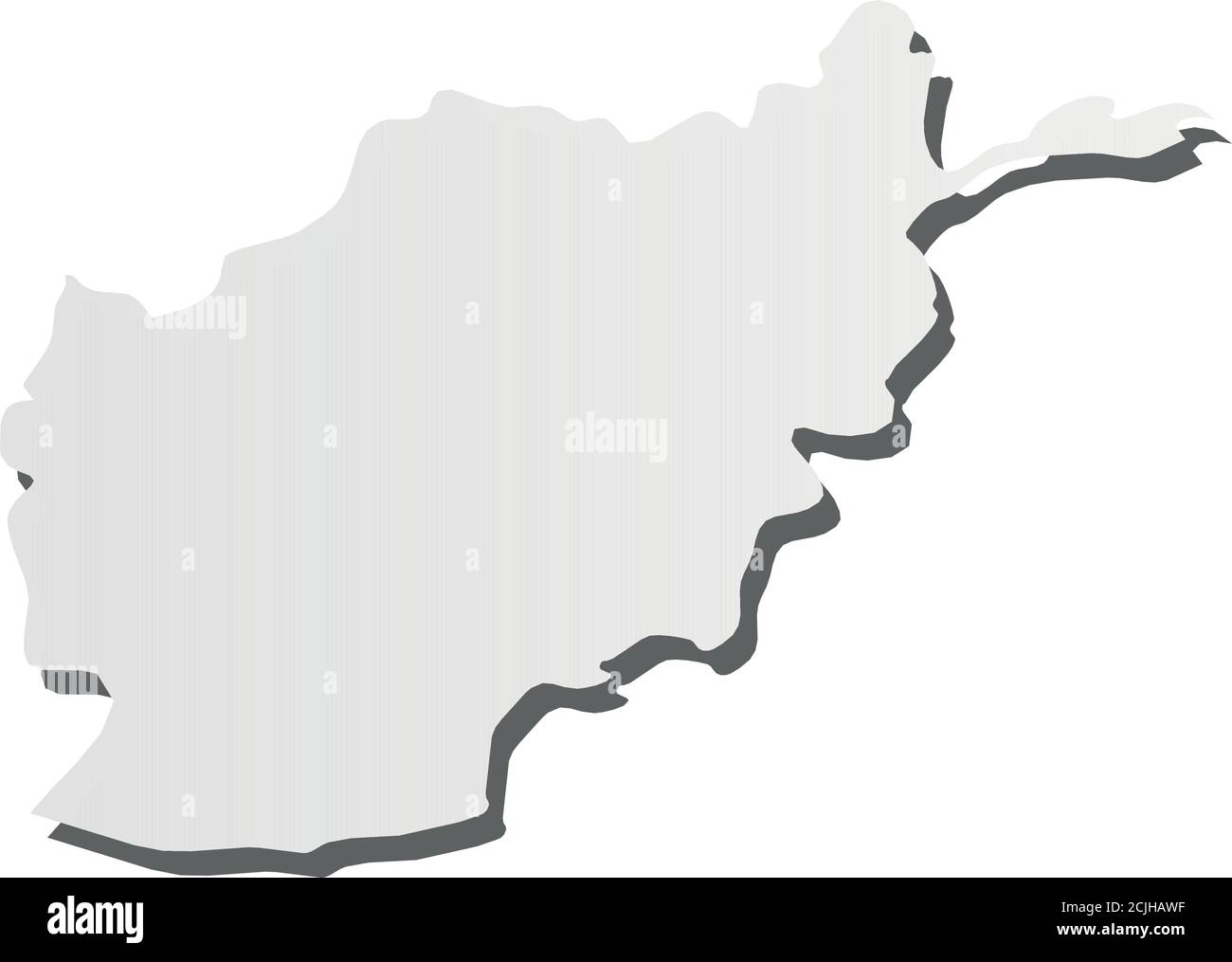 Afghanistan Grey 3d Like Silhouette Map Of Country Area With Dropped