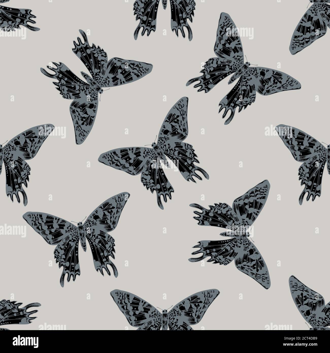 Seamless Pattern With Hand Drawn Stylized Madagascan Sunset Moth Stock