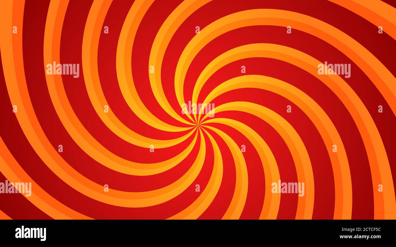 Red And Yellow Spiral Swirl Radial Background Vortex And Helix