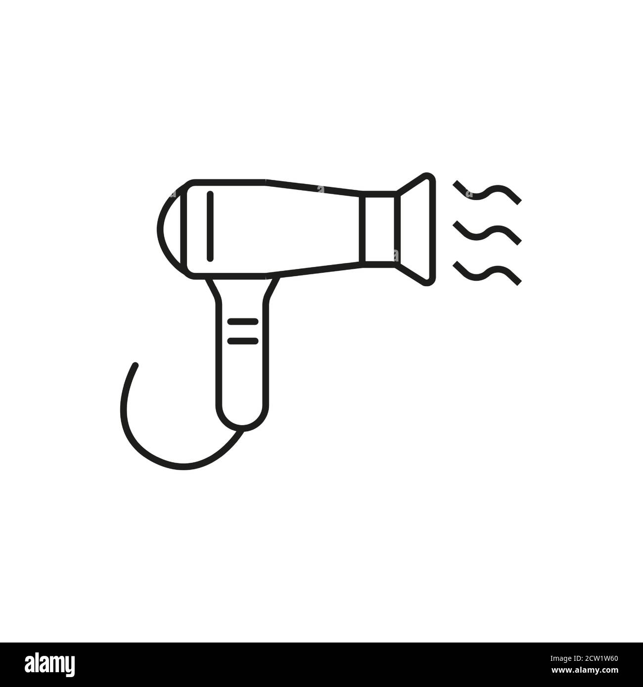 Hair Dryer Or Blow Dryer Symbol Vector Outline Style Stock Vector Image