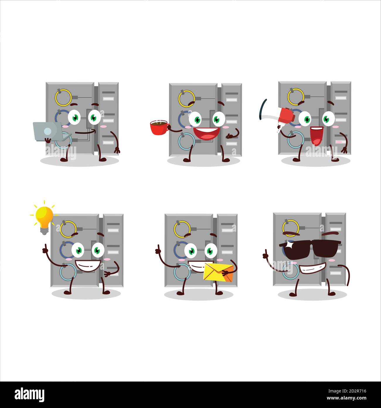 Among Us Task Machine Cartoon Character With Various Types Of Business