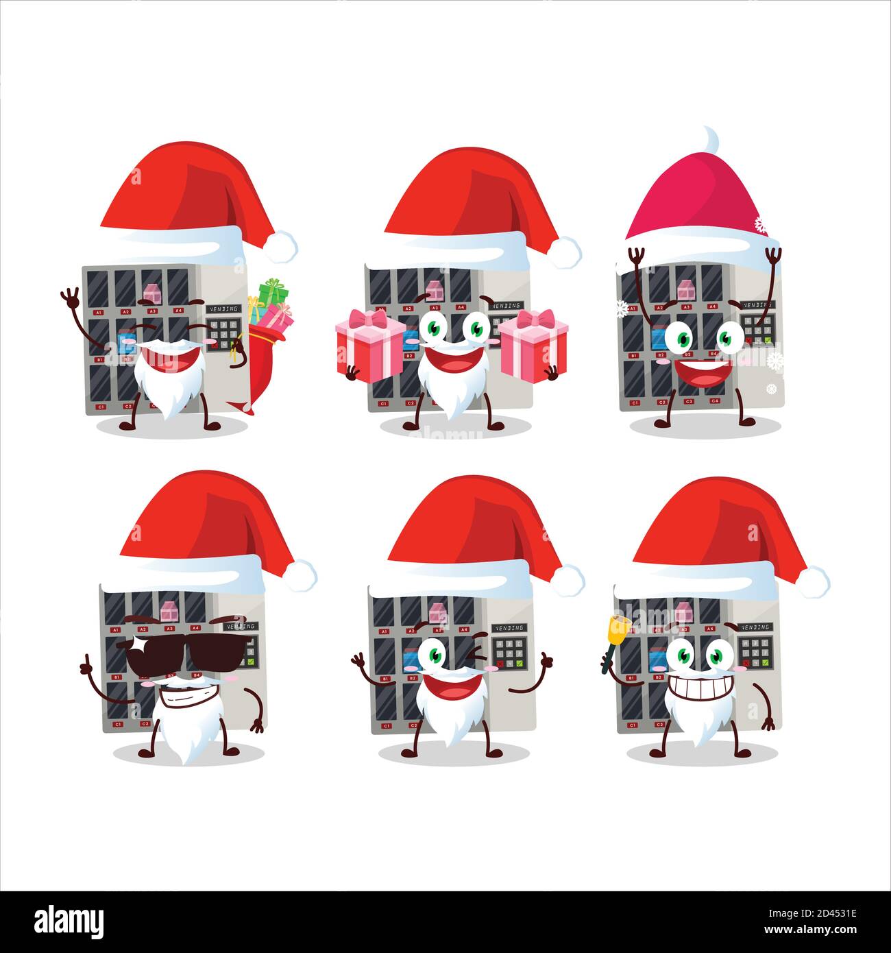 Santa Claus Emoticons With Among Us Vending Machine Cartoon Character