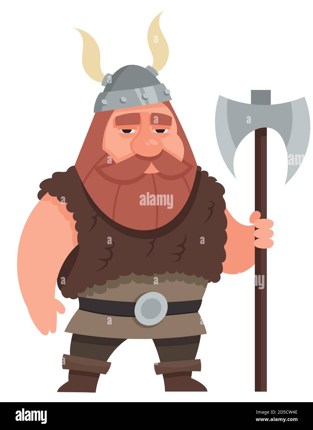 Viking Holding Ax Male Character In Cartoon Style Stock Vector Image