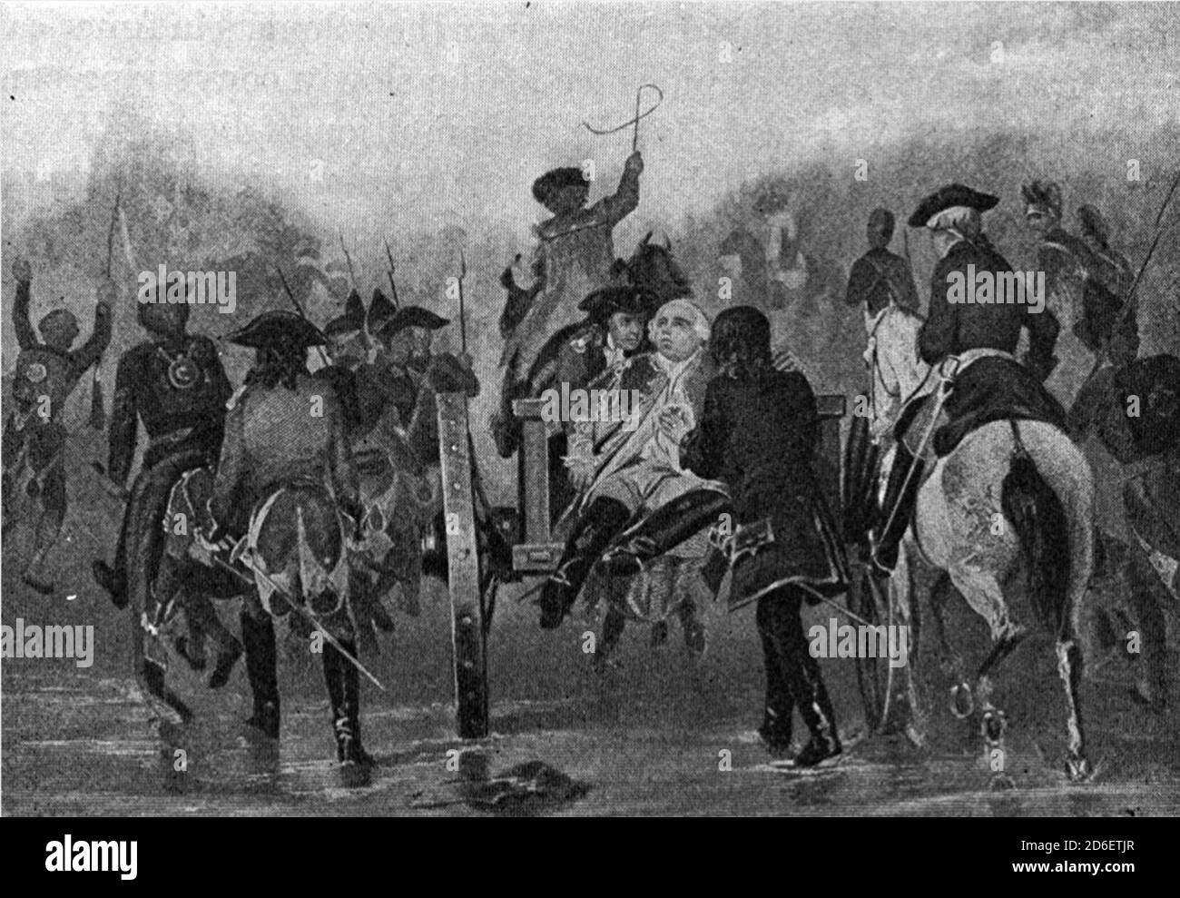 The Mortally Wounded Braddock Retreating With His Troops Stock Photo