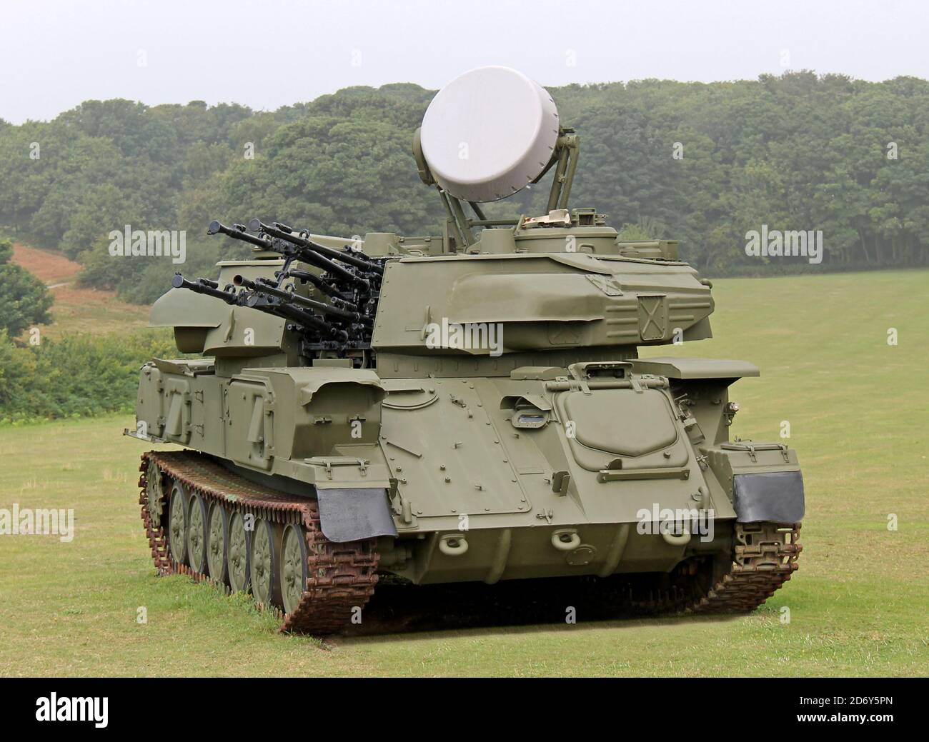 A Radar Controlled Anti Aircraft Mobile Gun System Stock Photo Alamy