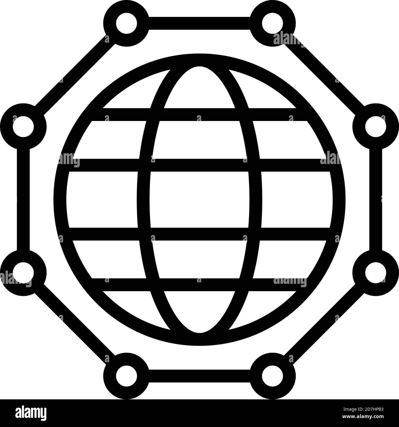 Social Global Network Icon Outline Social Global Network Vector Icon