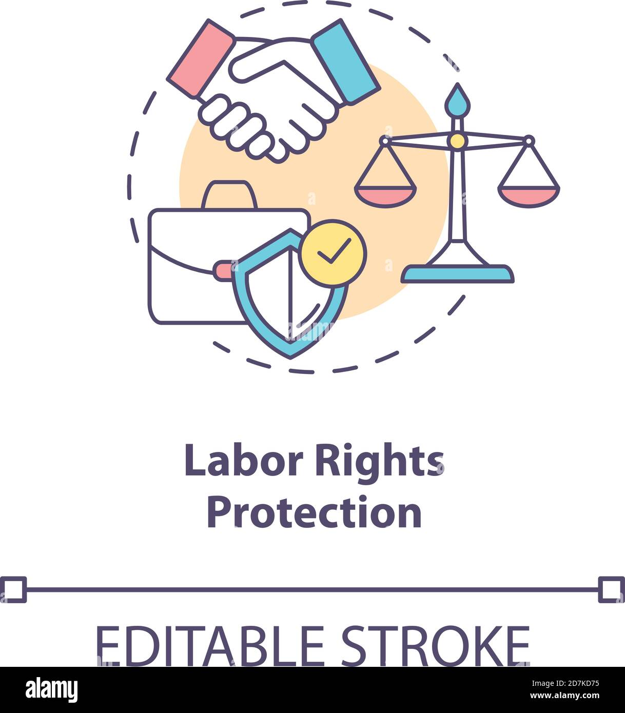 Labor Rights Protection Concept Icon Stock Vector Image Art Alamy