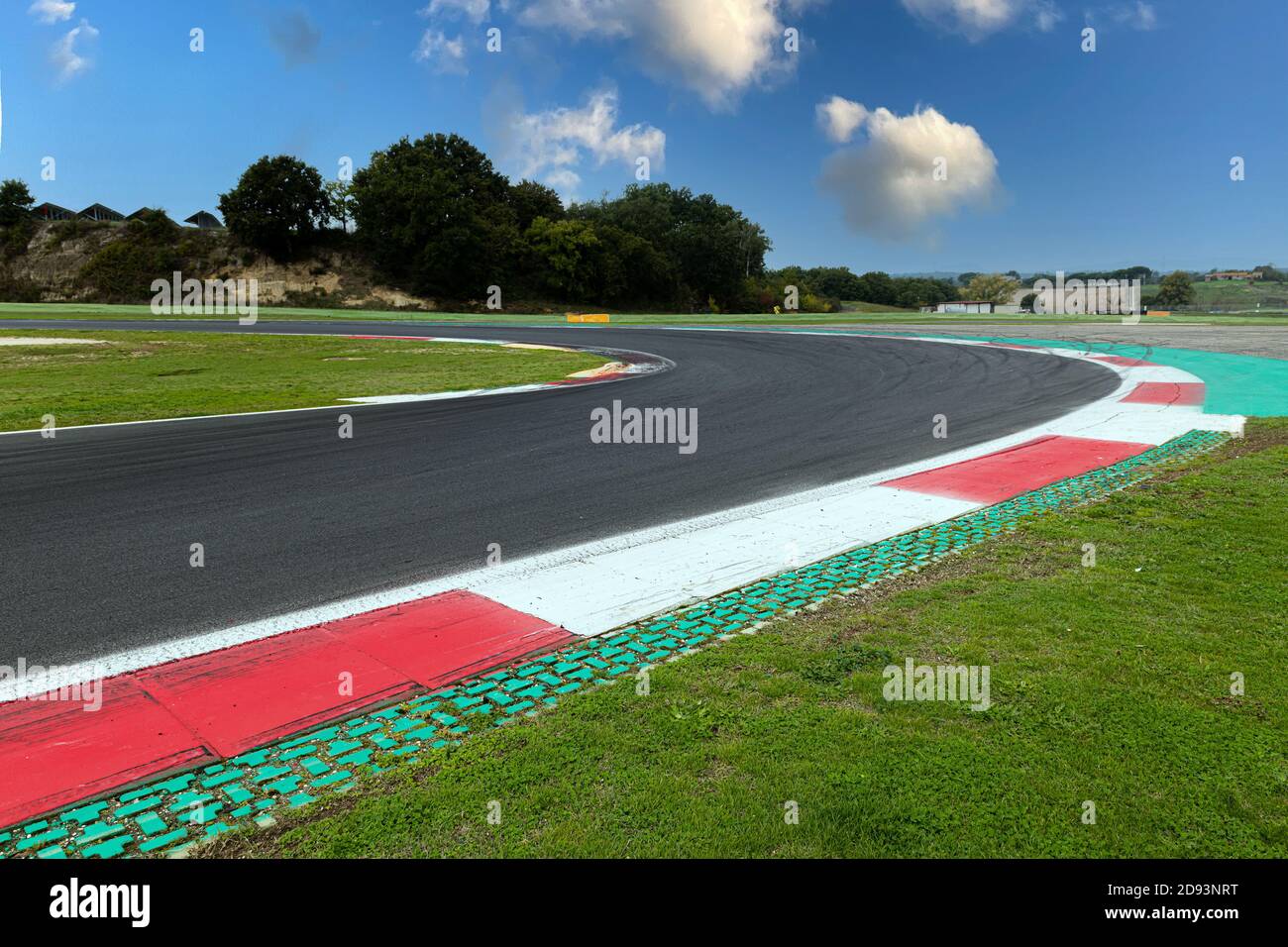 Motor Sport Circuit Asphalt Track Background Curb Close Up On Turn And