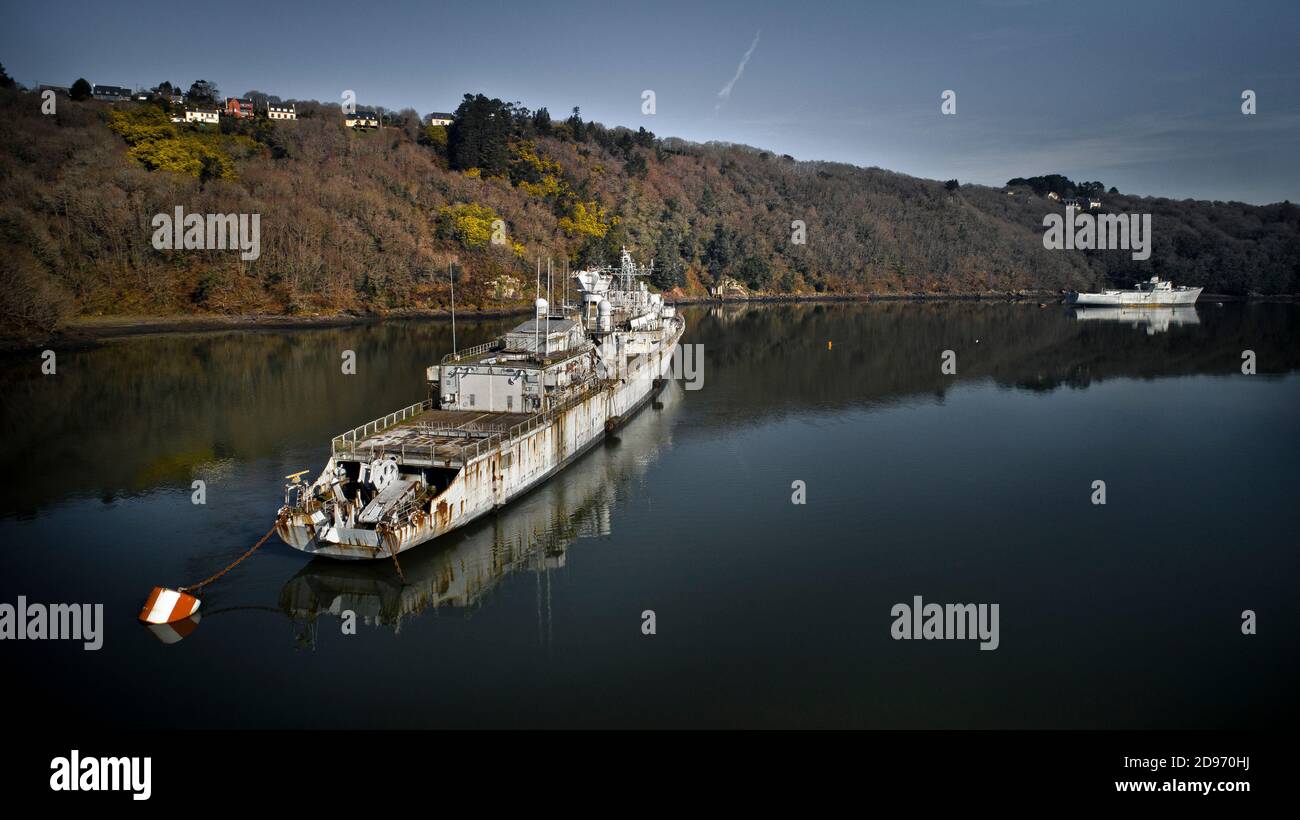 Boat Cemetery In Landevennec Brittany North Western France On A