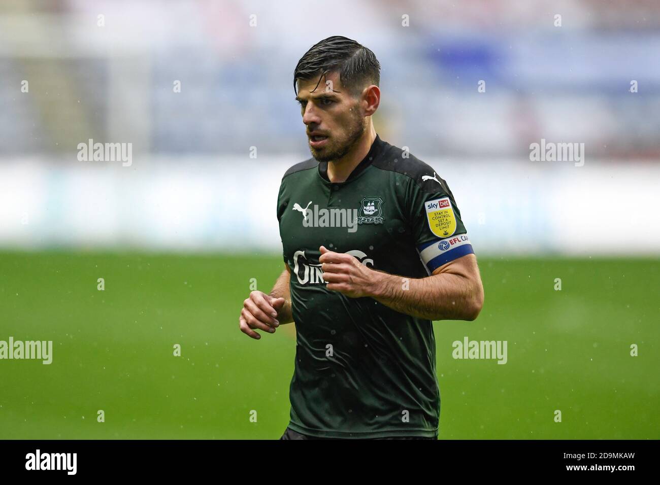 Joe Edwards 8 Of Plymouth Argyle In Action During The Game Stock