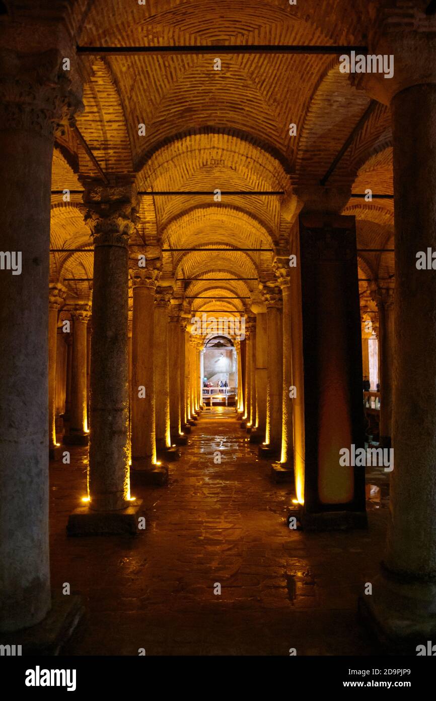 Underground Basilica Cistern Yerebatan Sarnici In Istanbul Turkey