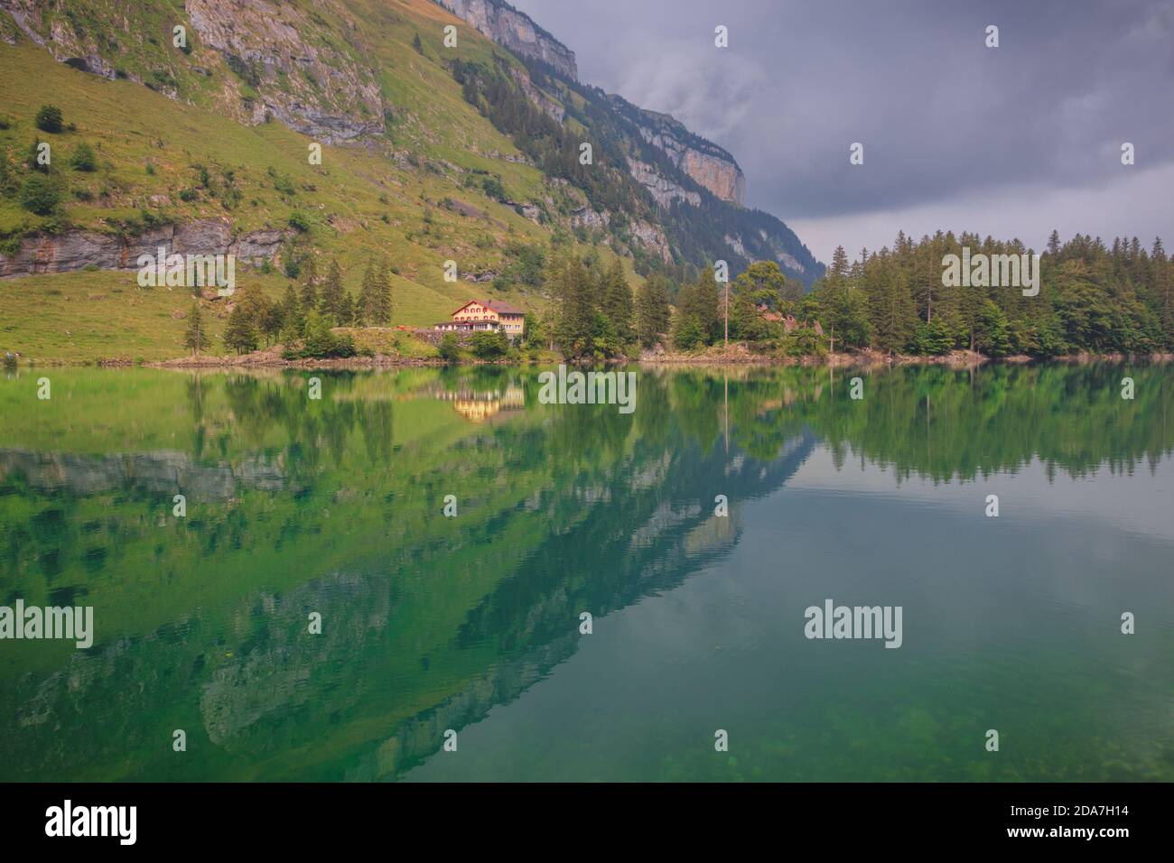 Seealpsee Lake In Switzerland Swiss Alps Stock Photo Alamy