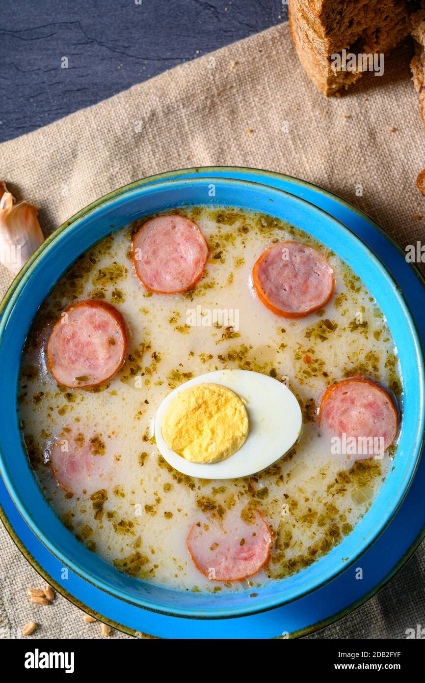 Easter In Polish Sour Flour Soup For Easter Breakfast Urek Stock