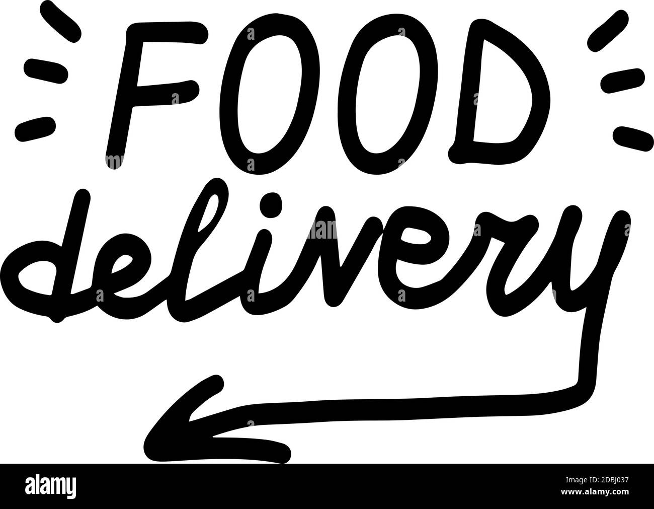 Food Delivery Calligraphy Lettering Vector Eps Illustration For