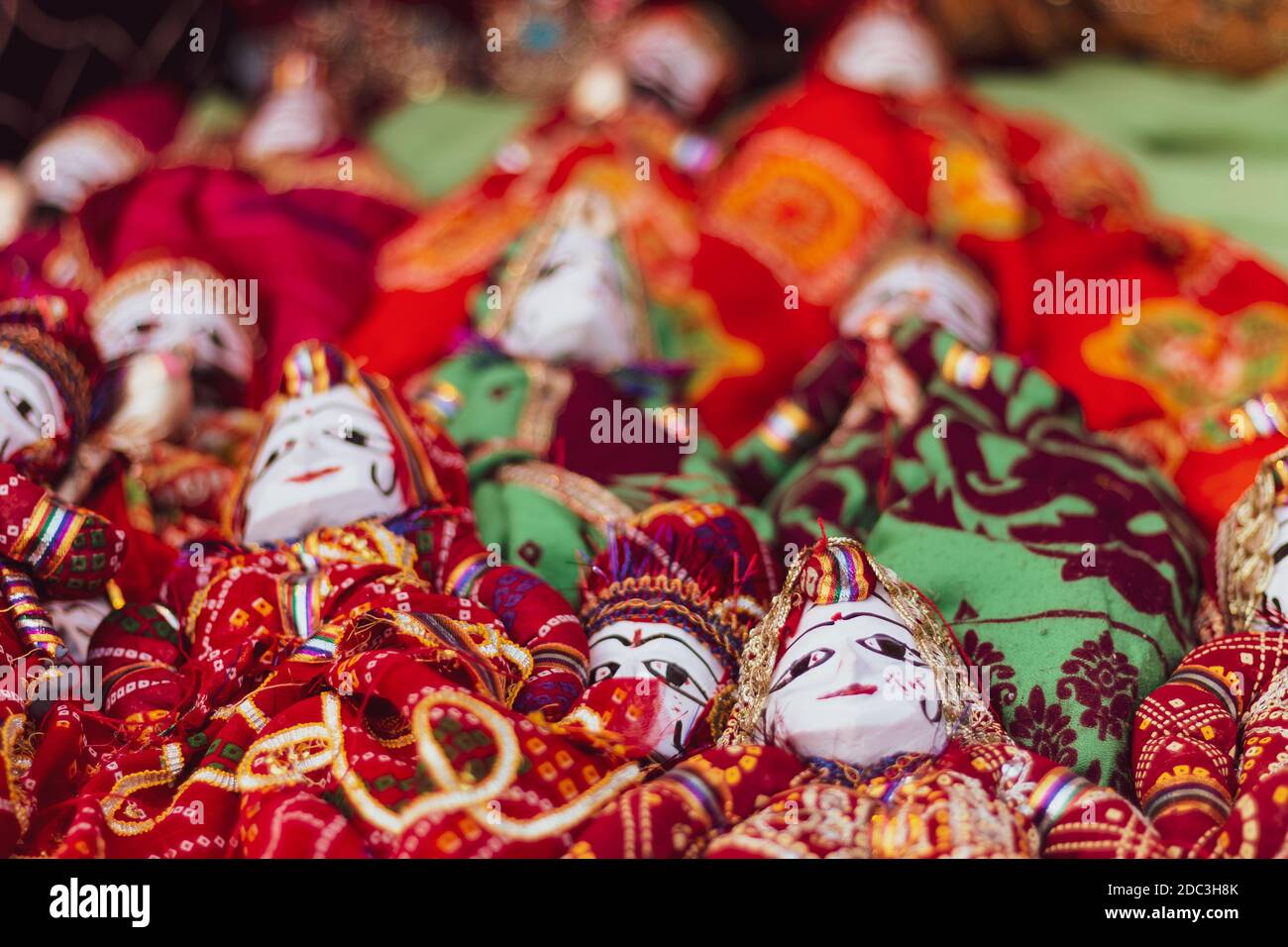 Colorful Handmade Rajasthani Puppets Kathputli Have Been Displayed On