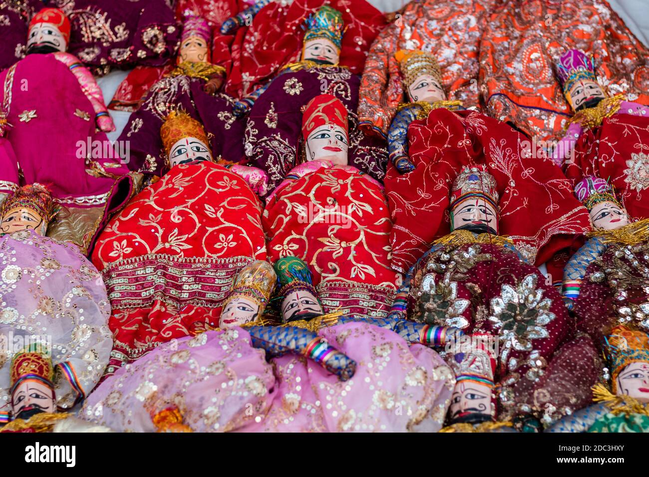 Colorful Handmade Rajasthani Puppets Kathputli Have Been Displayed On