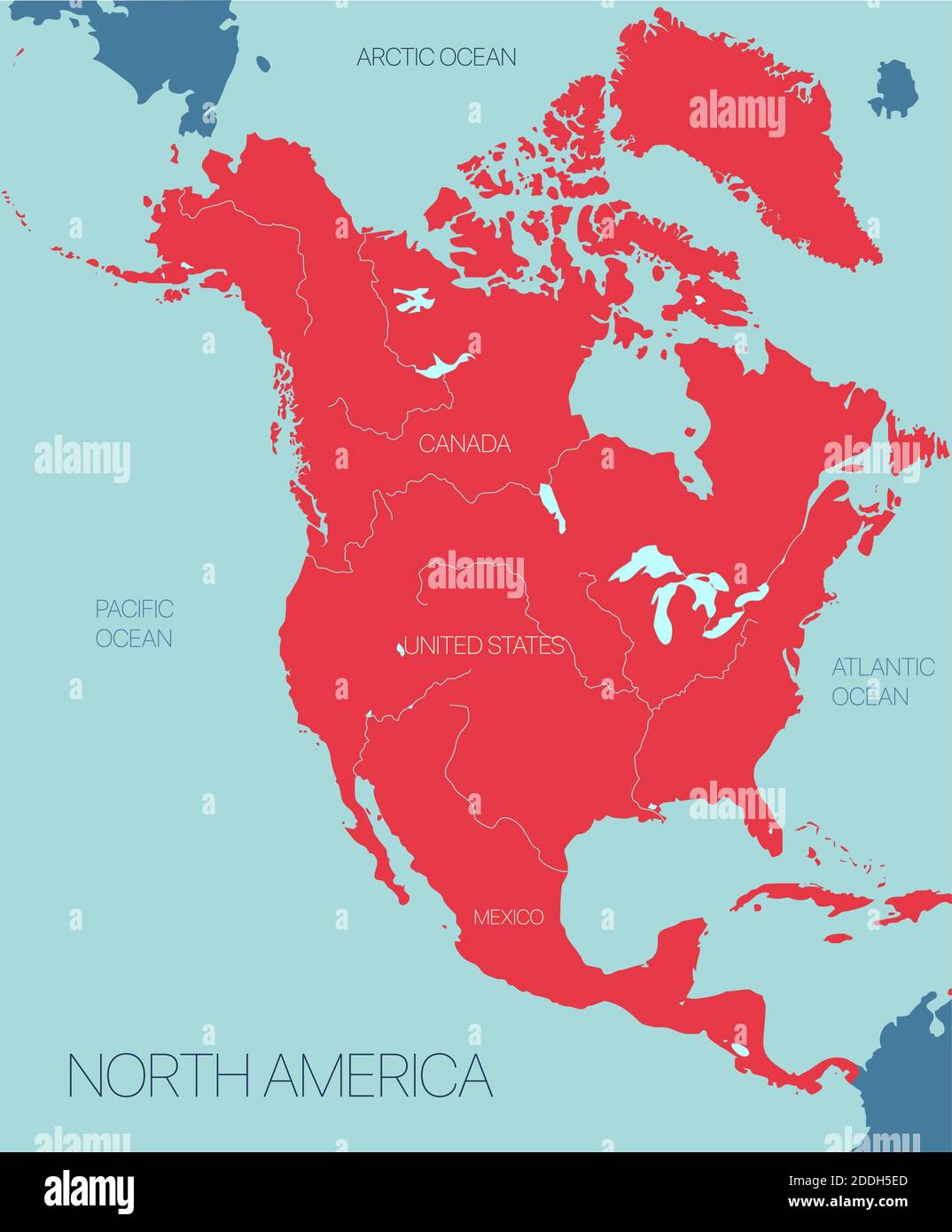 North America Continent Vector Map With Countries Vector Editable