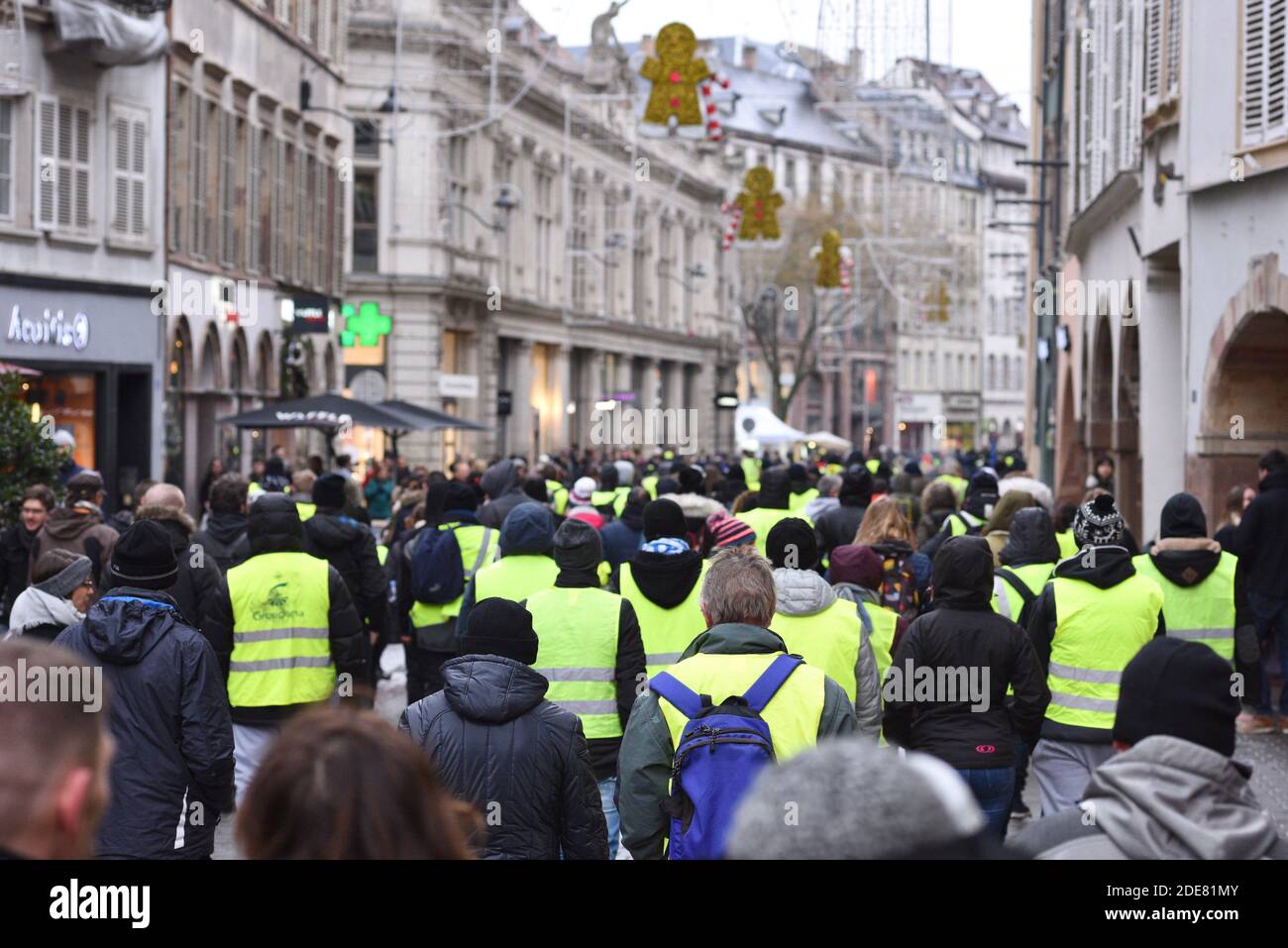 Yellow Vest Gilets Jaunes Demonstration In Strasbourg Eastern France