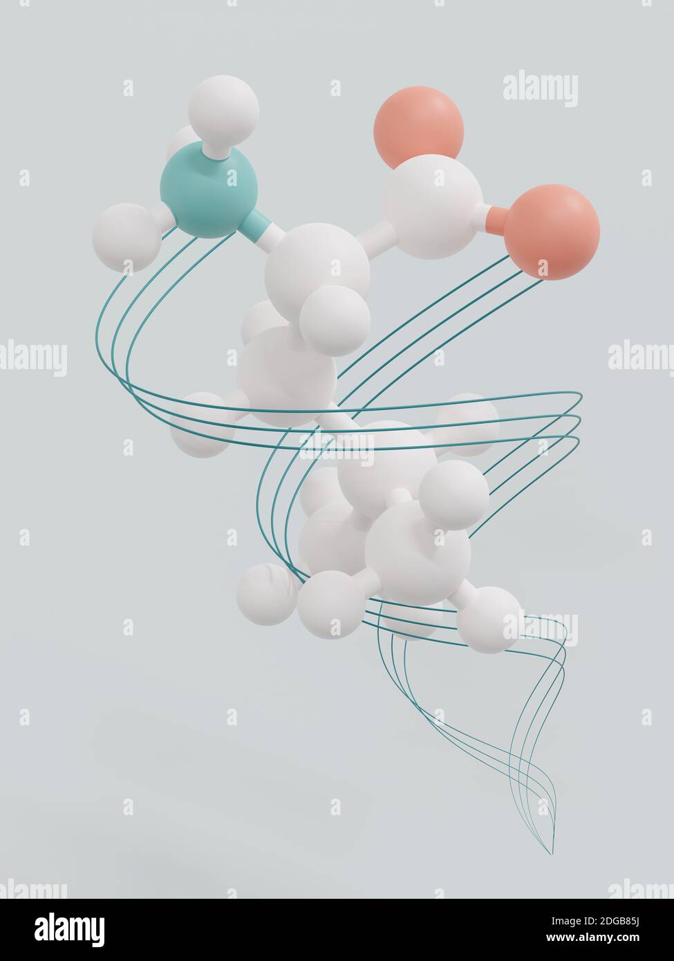 Leucine L Leucine Leu L Amino Acid Molecule D Rendering Ball And