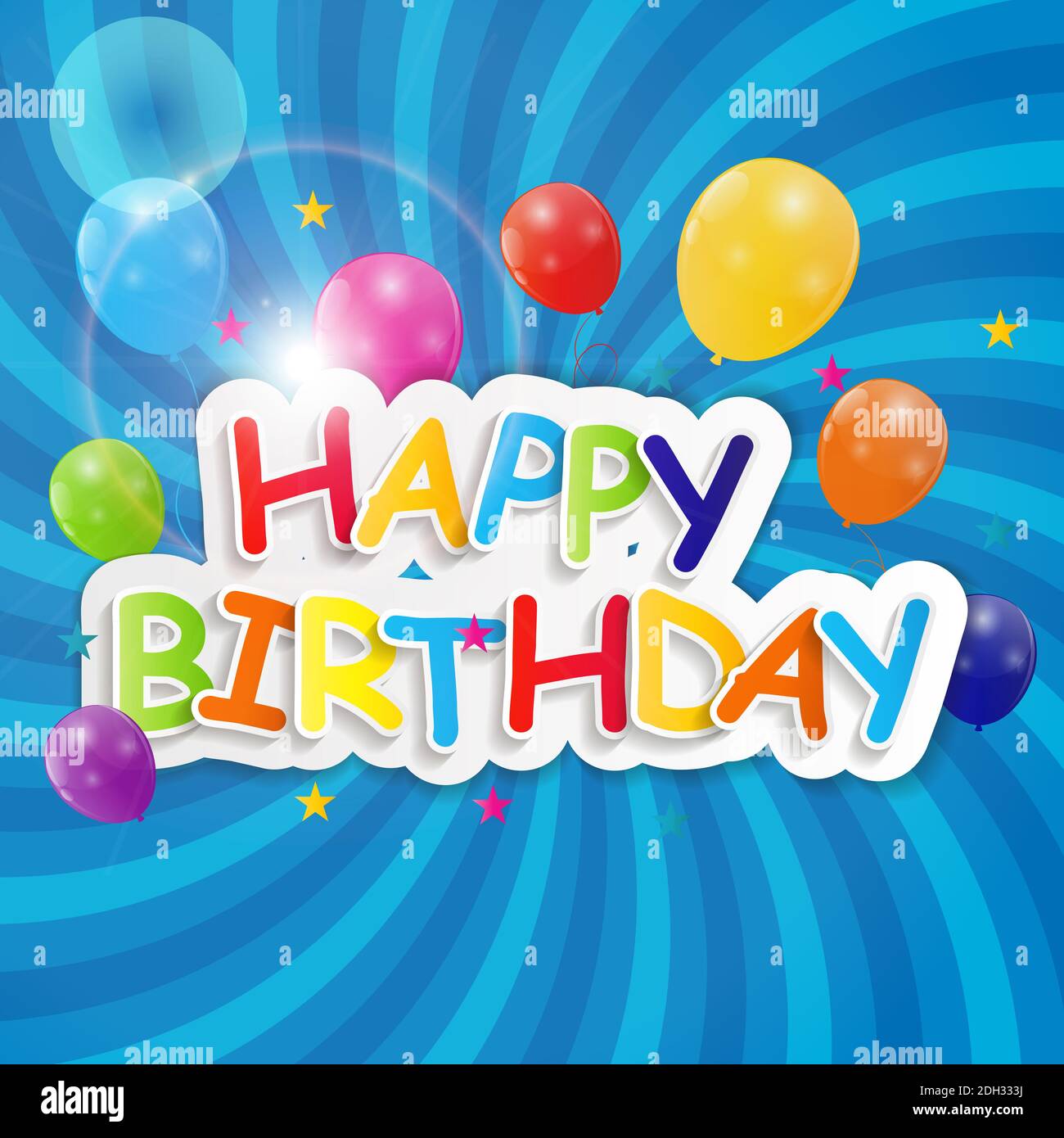 Happy Birthday Card Illustration Stock Photo Alamy