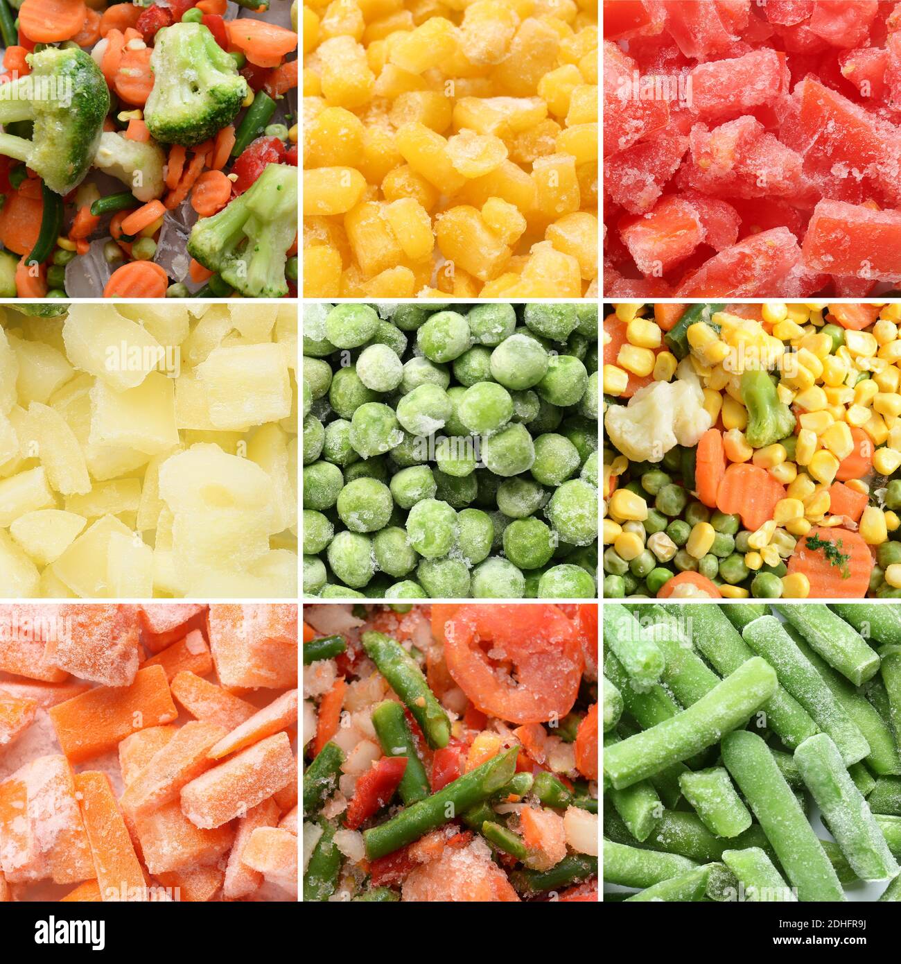 Set Of Different Frozen Vegetables Stock Photo Alamy