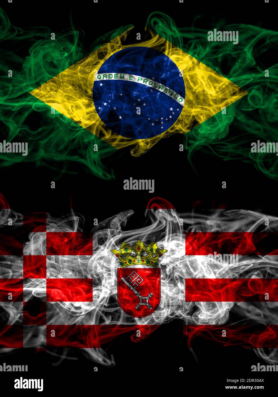 Brazil Brazilian Vs Germany German Bremen Smoky Mystic Flags Placed