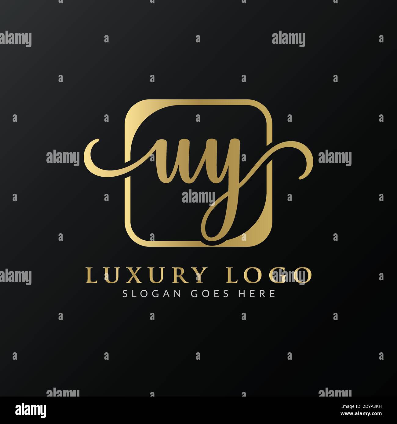 Initial UY Letter Logo Design Vector Template Abstract Luxury Letter