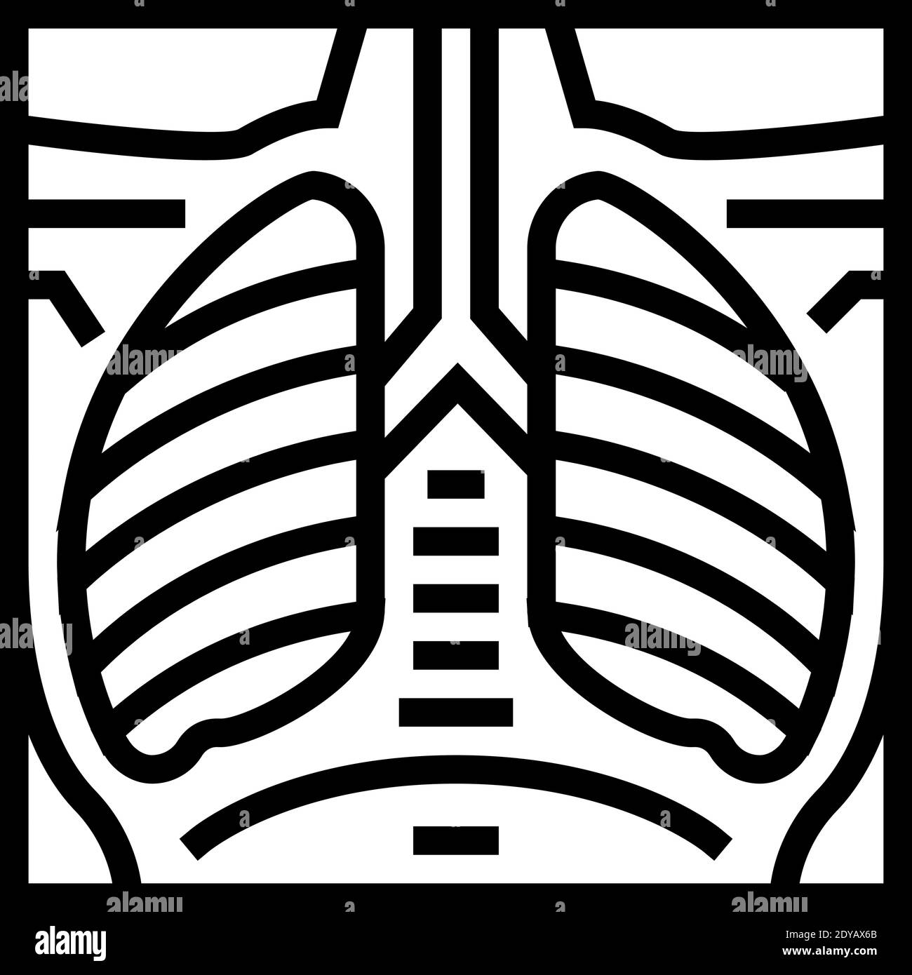 Lungs X Ray Line Icon Vector Illustration Stock Vector Image Art Alamy