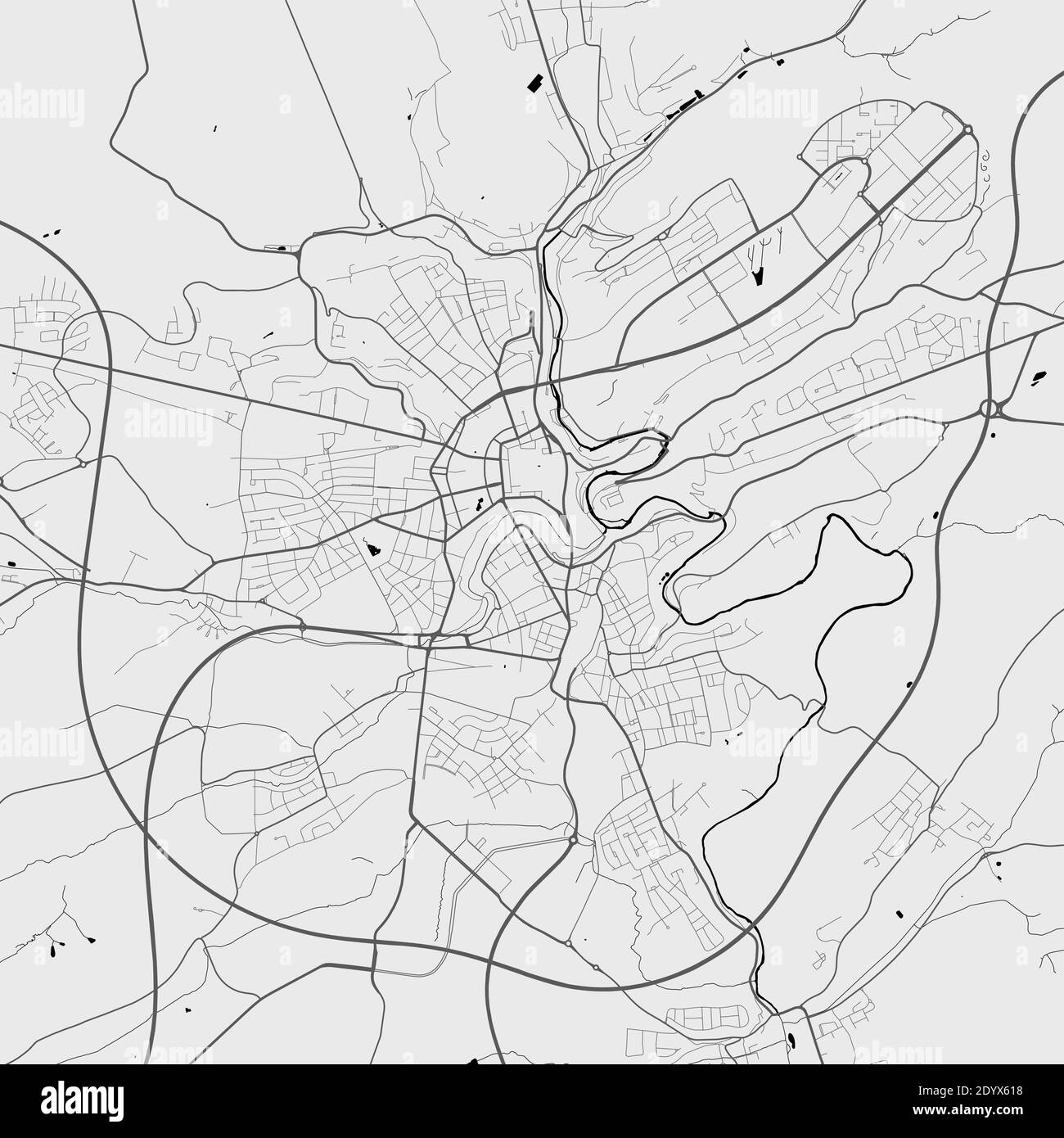 Urban City Map Of Luxembourg Vector Illustration Luxembourg Map Art