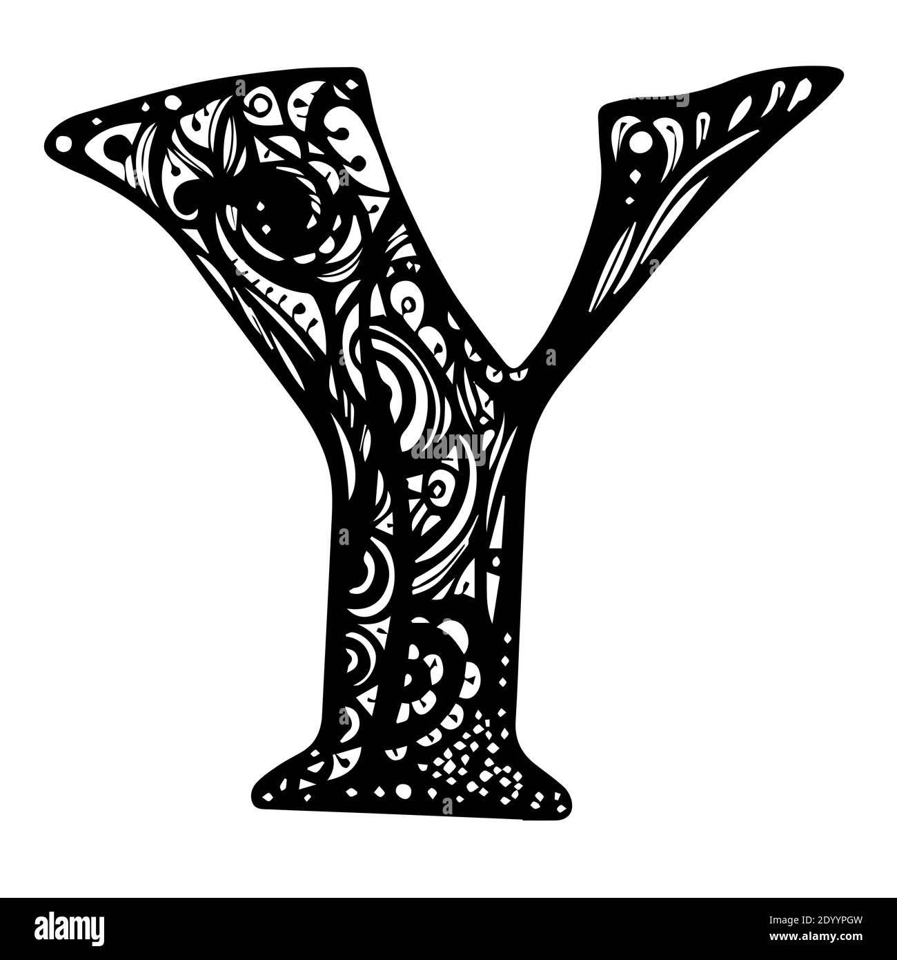 Floral Initial Capital Letter Y Stock Vector Image Art Alamy