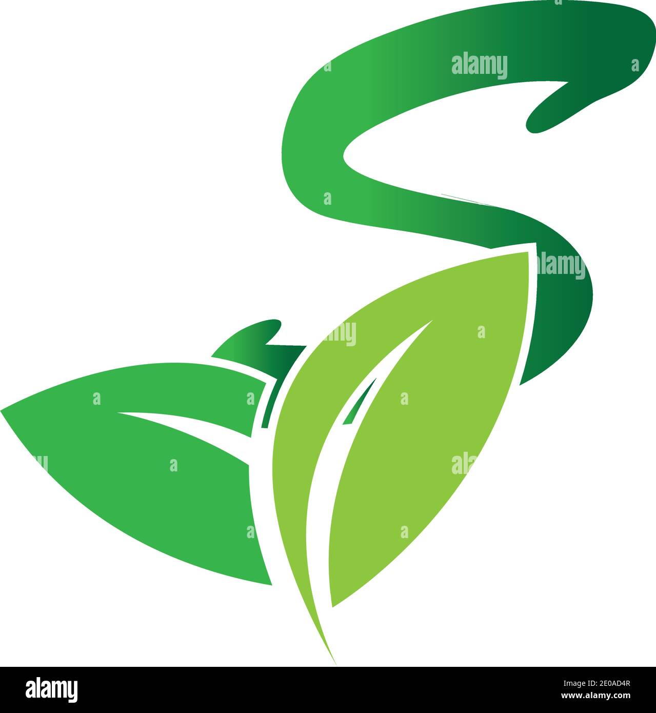 Letter S With Leaf Nature Initial Logo Design Template Vector