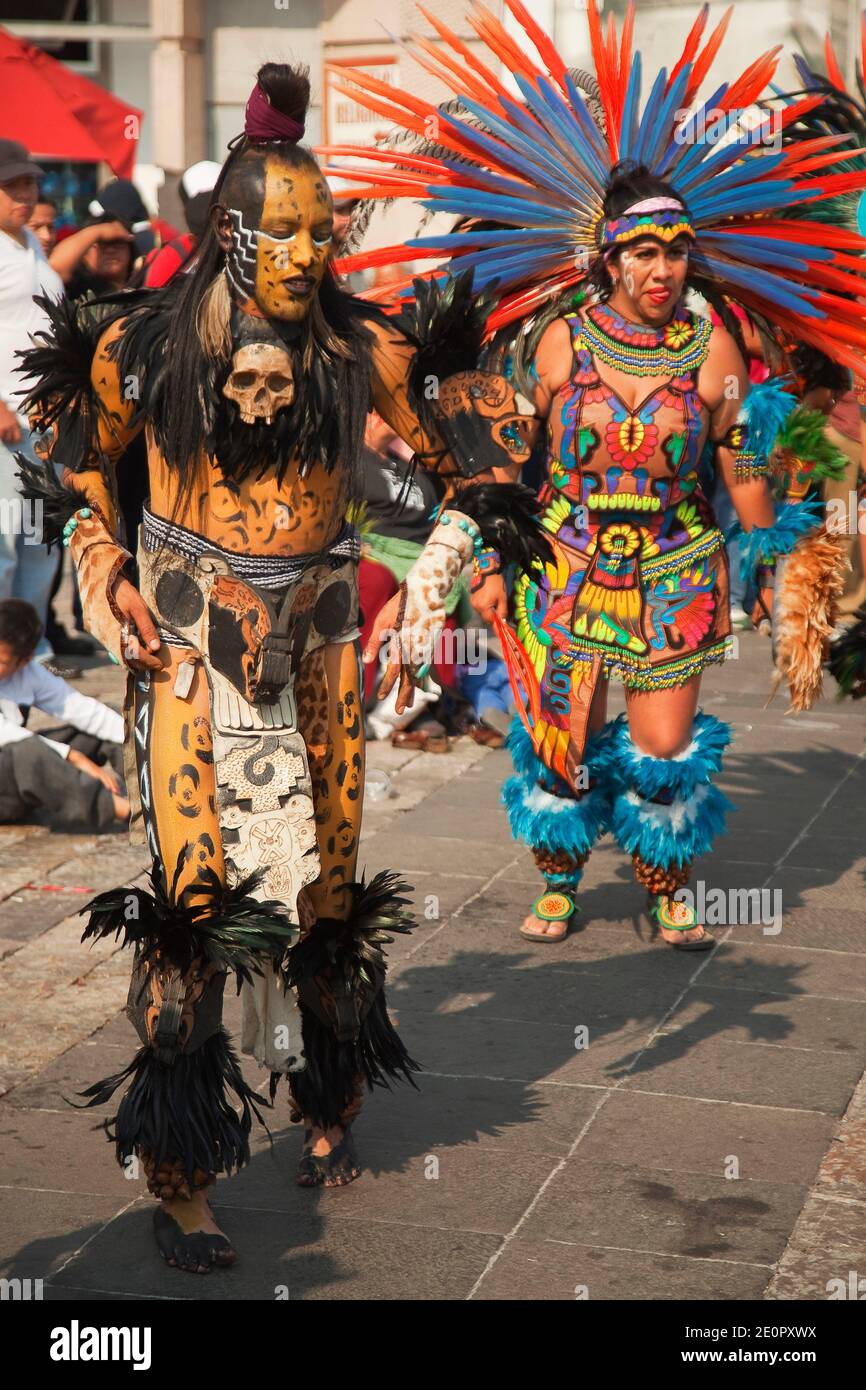 Indigenous Dancers In Traditional Costumes During The Virgen De