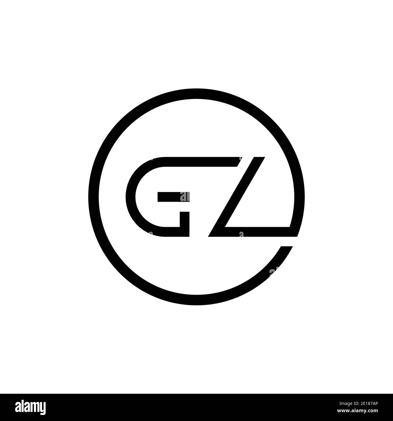 Initial Circle GZ Letter Logo Creative Typography Vector Template