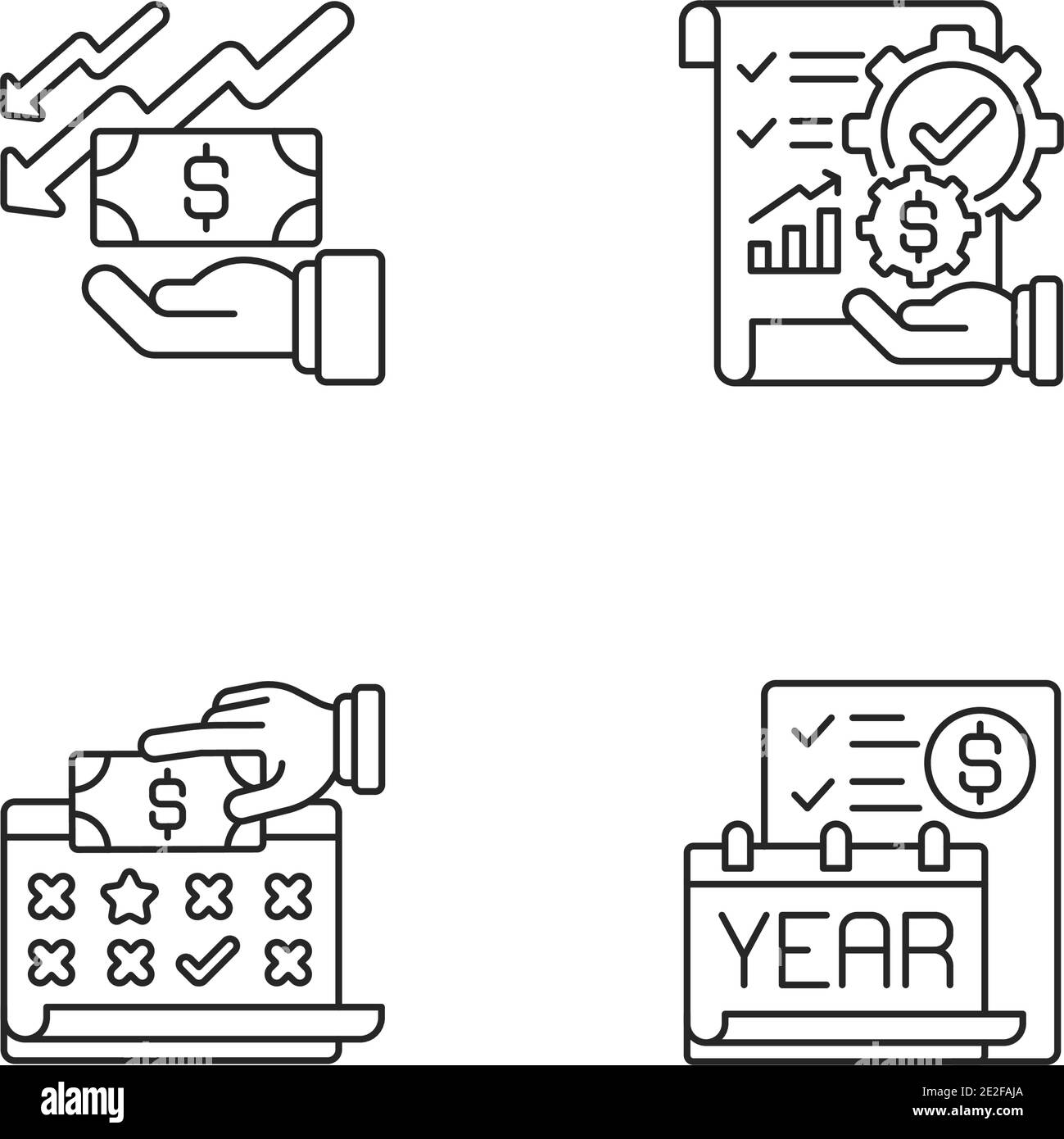 Accounting Linear Icons Set Stock Vector Image Art Alamy