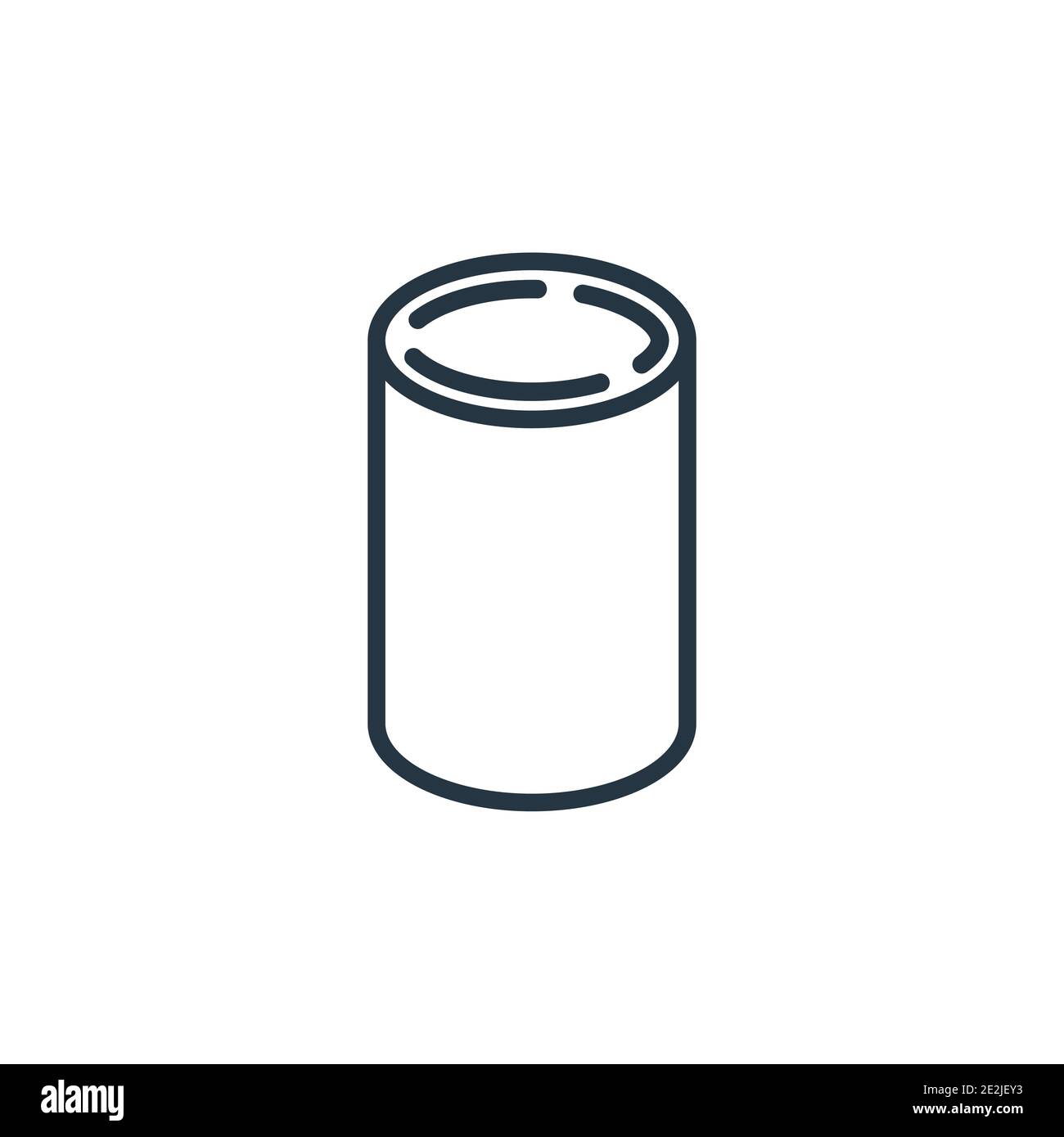 Cylinder Outline Vector Icon Thin Line Black Cylinder Icon Flat