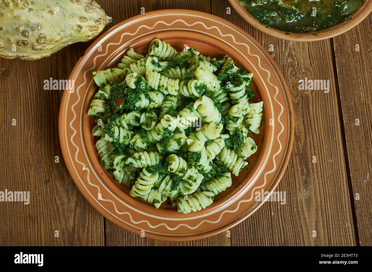 Fusilli Col Pesto Alla Genovese Classic Ligurian Dish With Basil