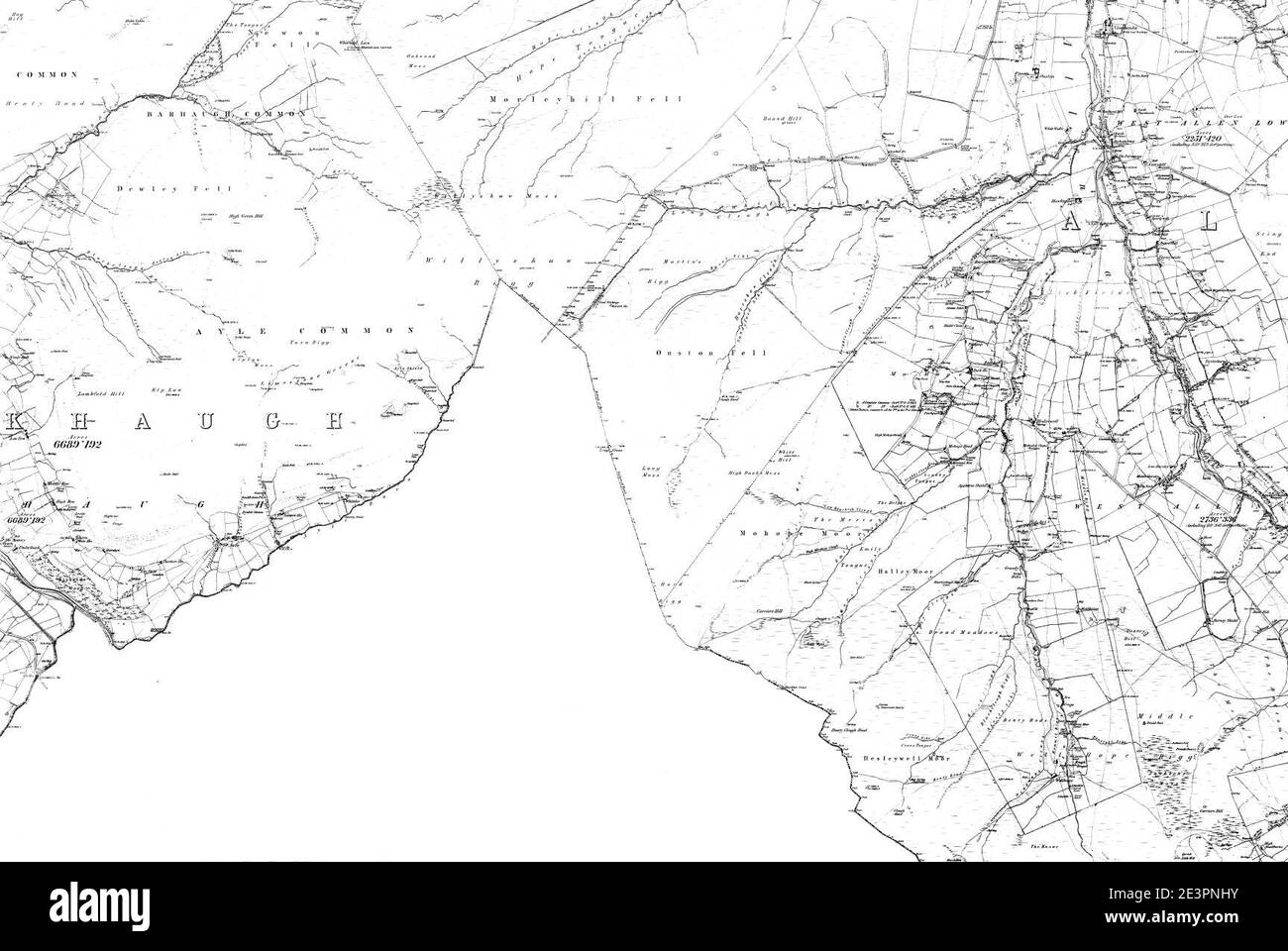 Map Of Northumberland Sheet 106 Ordnance Survey 1864 1867 Stock Photo