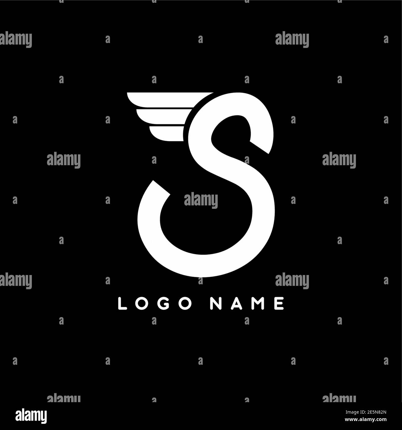 Scripts S Initial Letter With Wings Vector Logo Template For Business