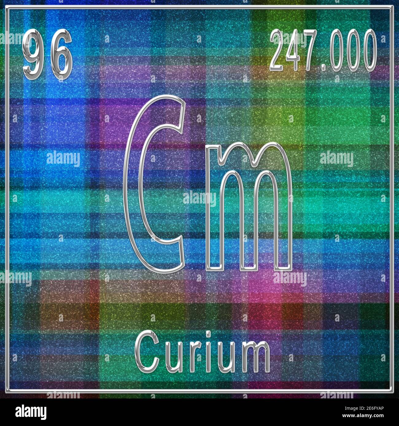 Curium Chemical Element Sign With Atomic Number And Atomic Weight